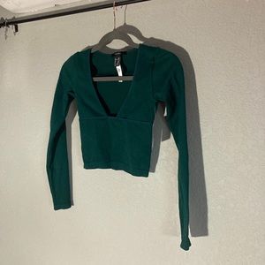 Green Cropped Long Sleeve
